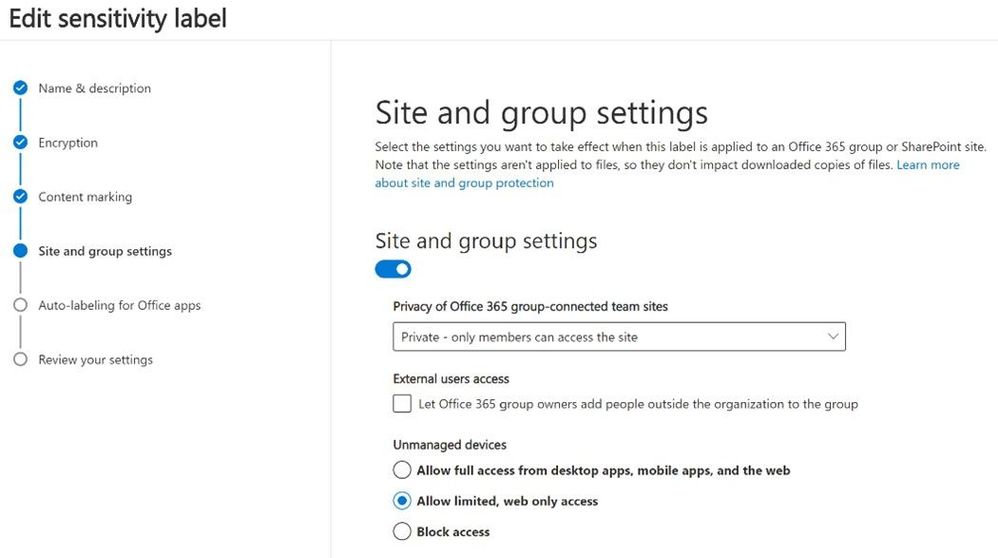 General Availability: Microsoft Information Protection sensitivity labels in Teams/SharePoint sites
