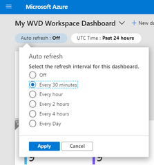 Selecting and applying refresh intervals for the dashboard