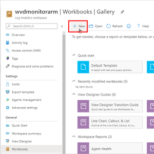 Creating a new workbook in Azure Monitor