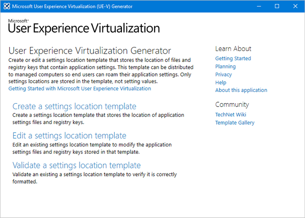 User Experience Virtualization (UE-V) template generator