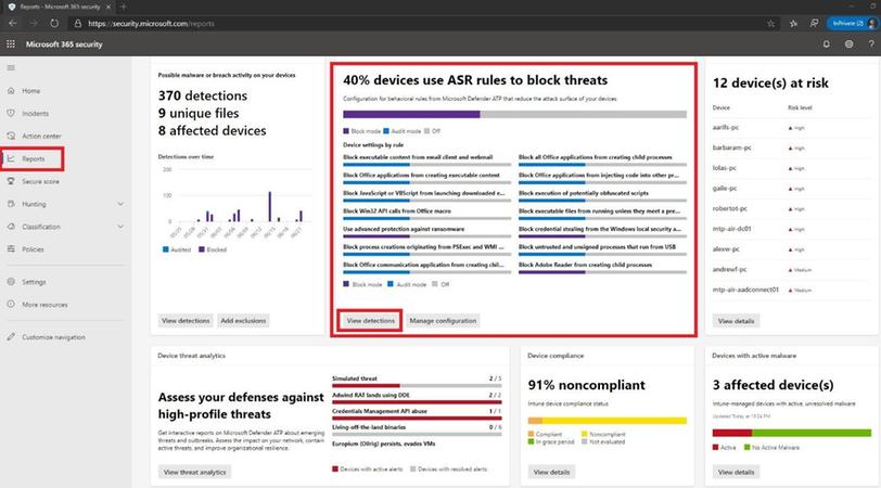 Microsoft Threat Protection ASR Events