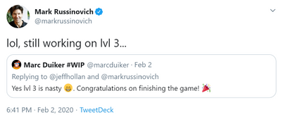 Mark Russinovich was playing my game!
