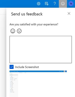 Feedback panel to share your thoughts
