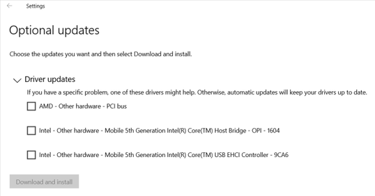 How optional driver updates will appear in Windows 10, beginning with the August 2020 update
