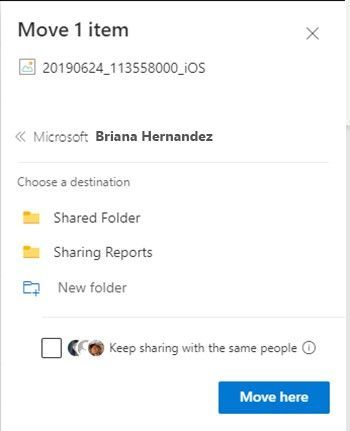 When you move a file to a new location in Microsoft 365, you will have the option to continue sharing the file from its new destination.