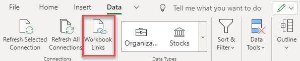 Workbook Links button on the Data tab