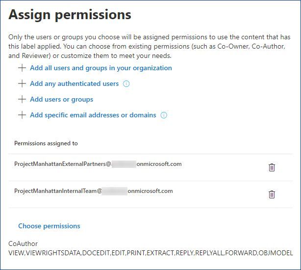 Figure 4: Assigning permissions to AAD groups.