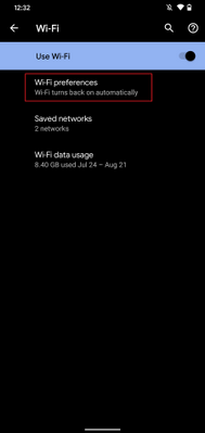 Android - Wi-Fi settings