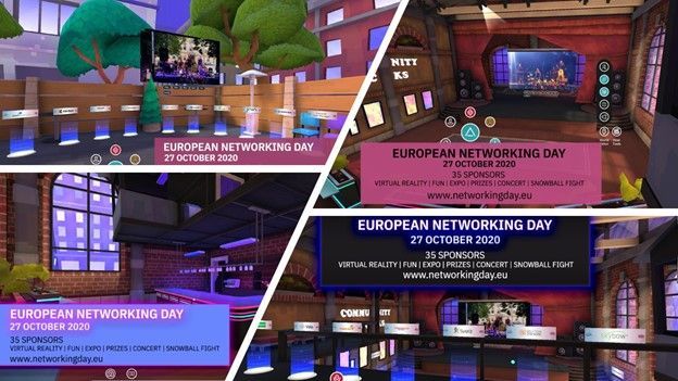 Additional screens to give you a preview of the European Networking Day VR experience.