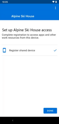Fig. 4 - Shared device successfully registered