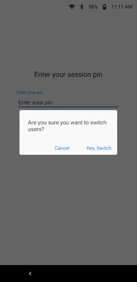 Fig 4. Switch User prompt