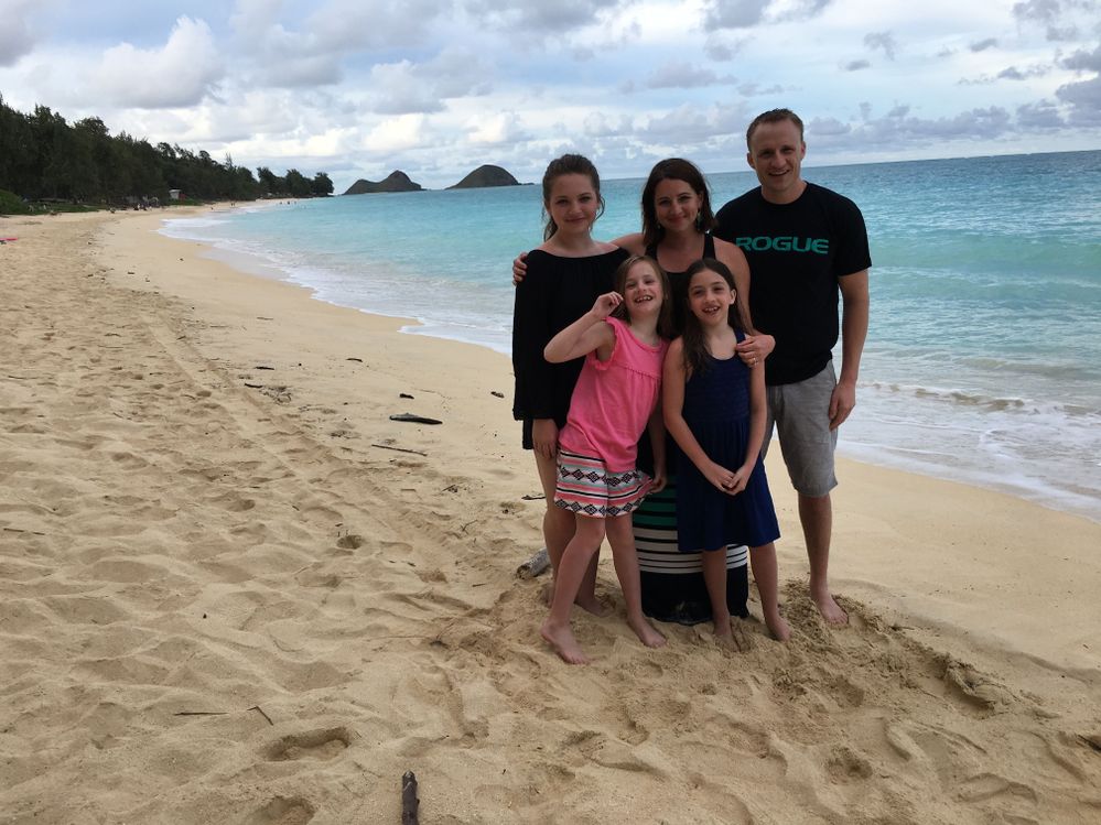 Jeremy with his wife Andrea and three daughters Olivia, Emily and Ava
