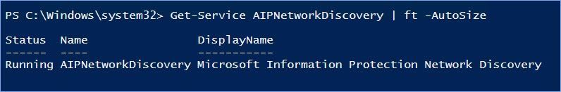 Figure 12: Verifying that the AIP Network Discovery service has been installed and is running.
