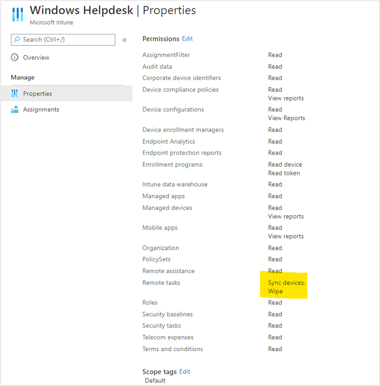 Windows Helpdesk permissions