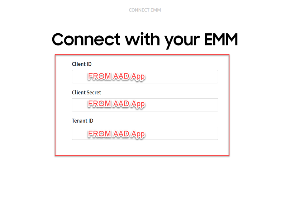 Connect with your EMM dialog box
