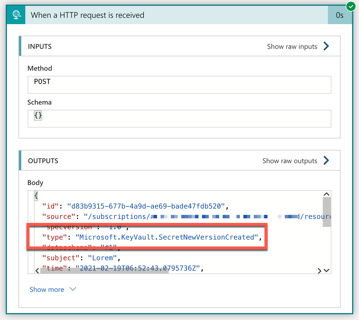 Event Captured by Logic App