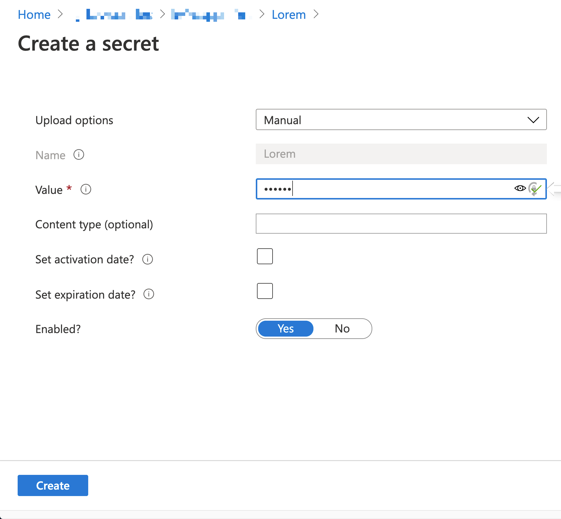 Adding a New Version of Secret