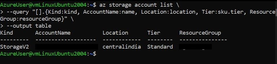 List storage accounts