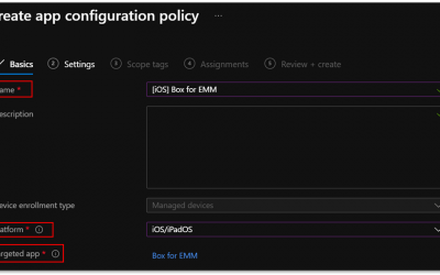 Integrating Box for EMM app with Intune app protection policies (APP)