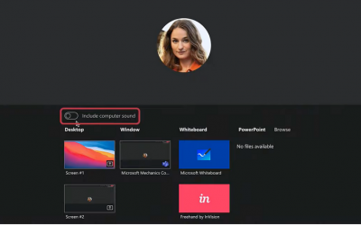 Share a video WITH AUDIO on a Mac using Microsoft Teams