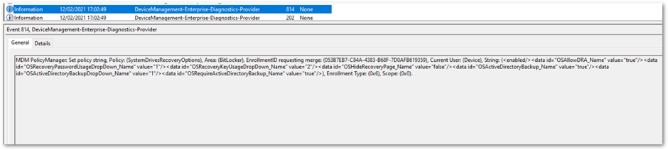 DeviceManagement-Enterprise-Diagnostic-Provider event log