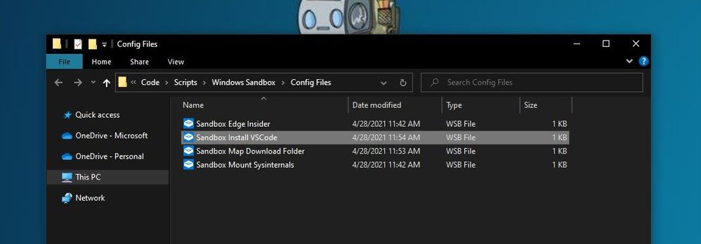 Windows Sandbox Configuration Files WSB Files