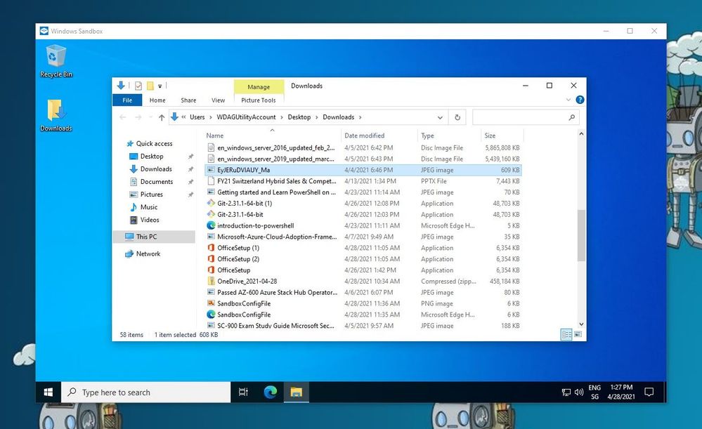 Windows Sandbox Mounted Folder