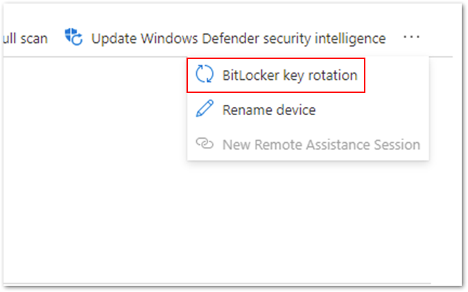 Option for remote BitLocker key rotation