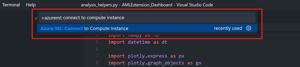 Azure ML extension command