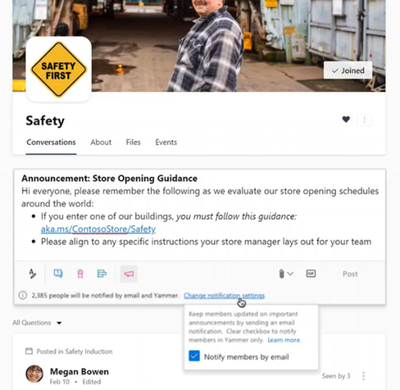 Now Available: Yammer Essential Announcements