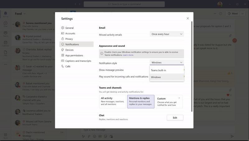 Windows 10 native notifications in Teams.gif