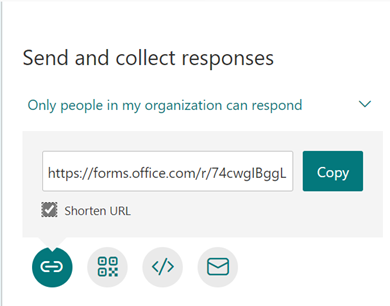 Shortened URL for Sharing Forms to Respondents