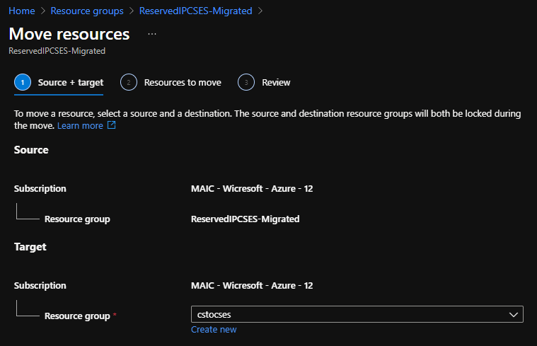 Move public IP to specific resource group 1