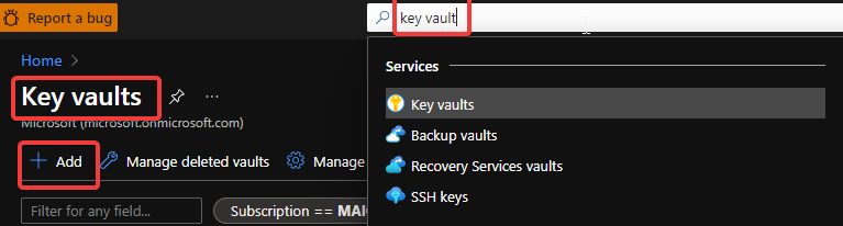 Create Key Vault 1