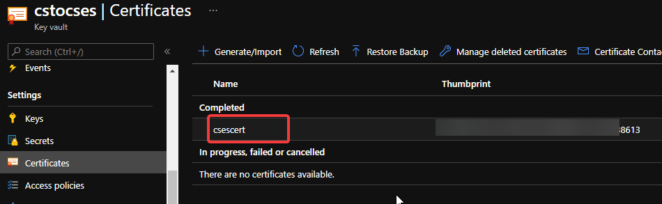 Find secret URL of certificate 1