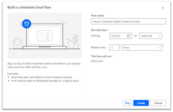 Creating a new Power Automate flow in the Power Automate admin console.