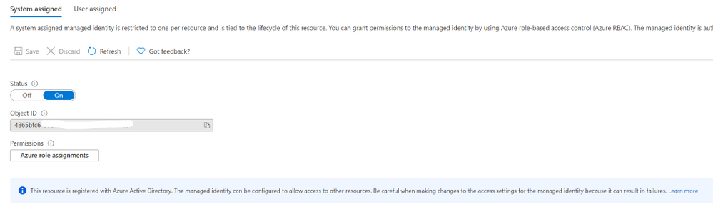 Azure Automation account enabled with a system-assigned managed identity