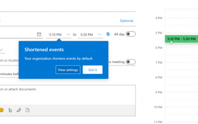 New settings in Outlook give everyone a break between meetings