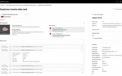 New alert page for Microsoft 365 Defender incident detections!