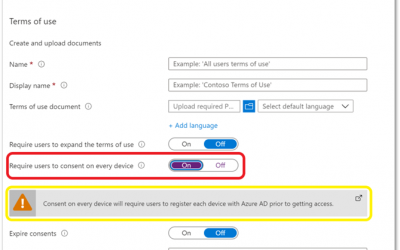 Preventing Azure Active Directory terms of use from blocking Intune enrollment