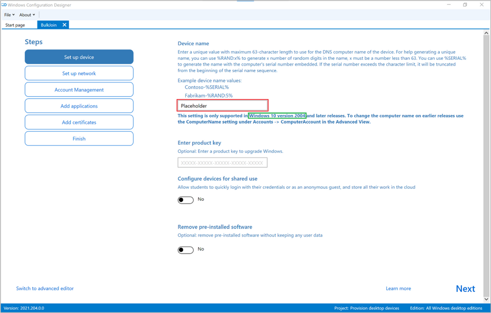 Figure 4: WCD Set up device