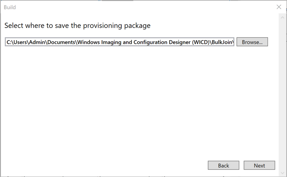 Figure 20: Select where to save the provisioning package