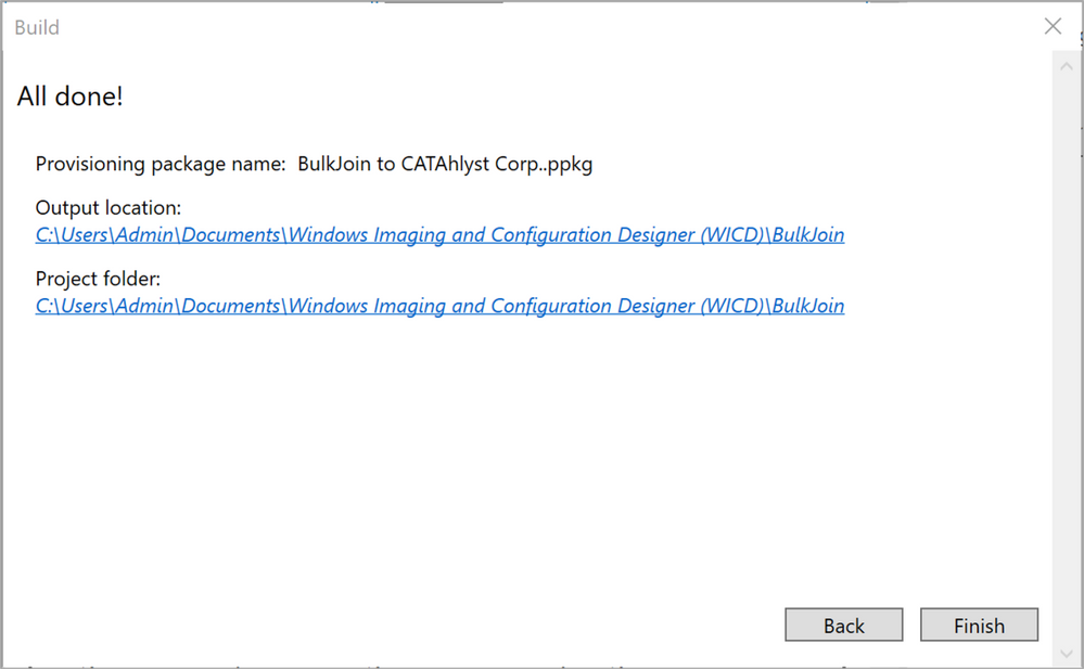 Figure 22: Provisioning package - All done!