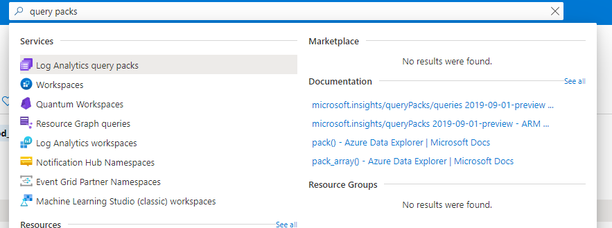 Log Analytics query packs Azure resource.png Log Analytics query packs Azure resource.png