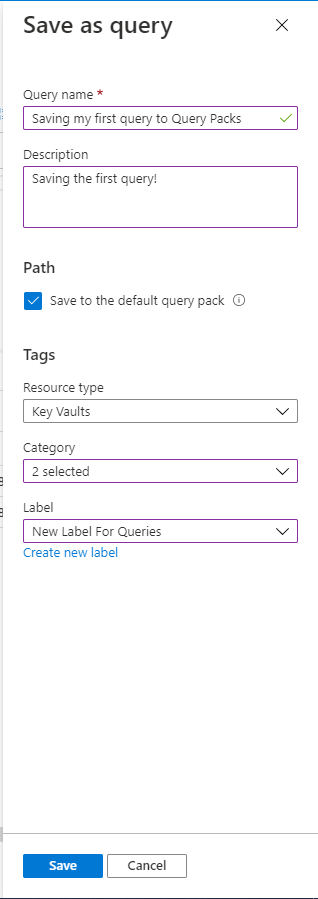 Save a query to query pack save screen.png Save a query to query pack save screen.png
