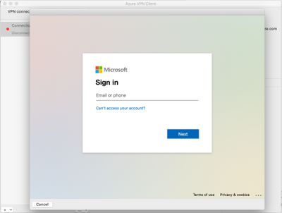 Azure AD sign-in for the macOS VPN to Azure