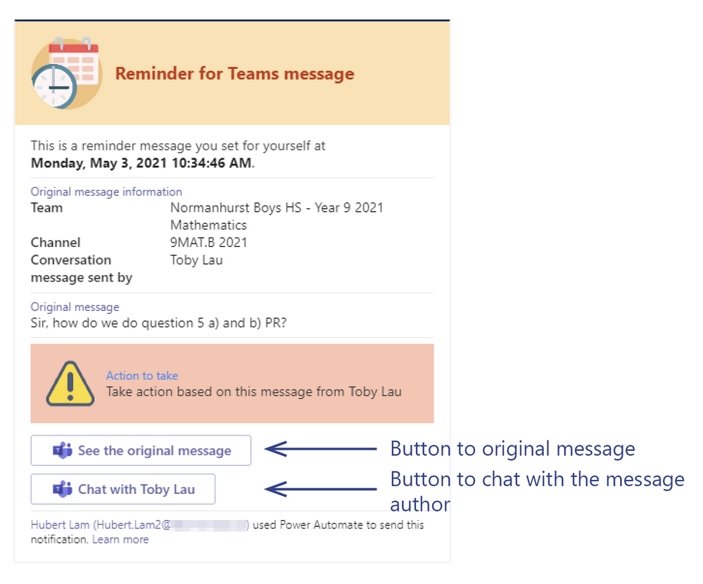 The reminder card we wish to send ourselves