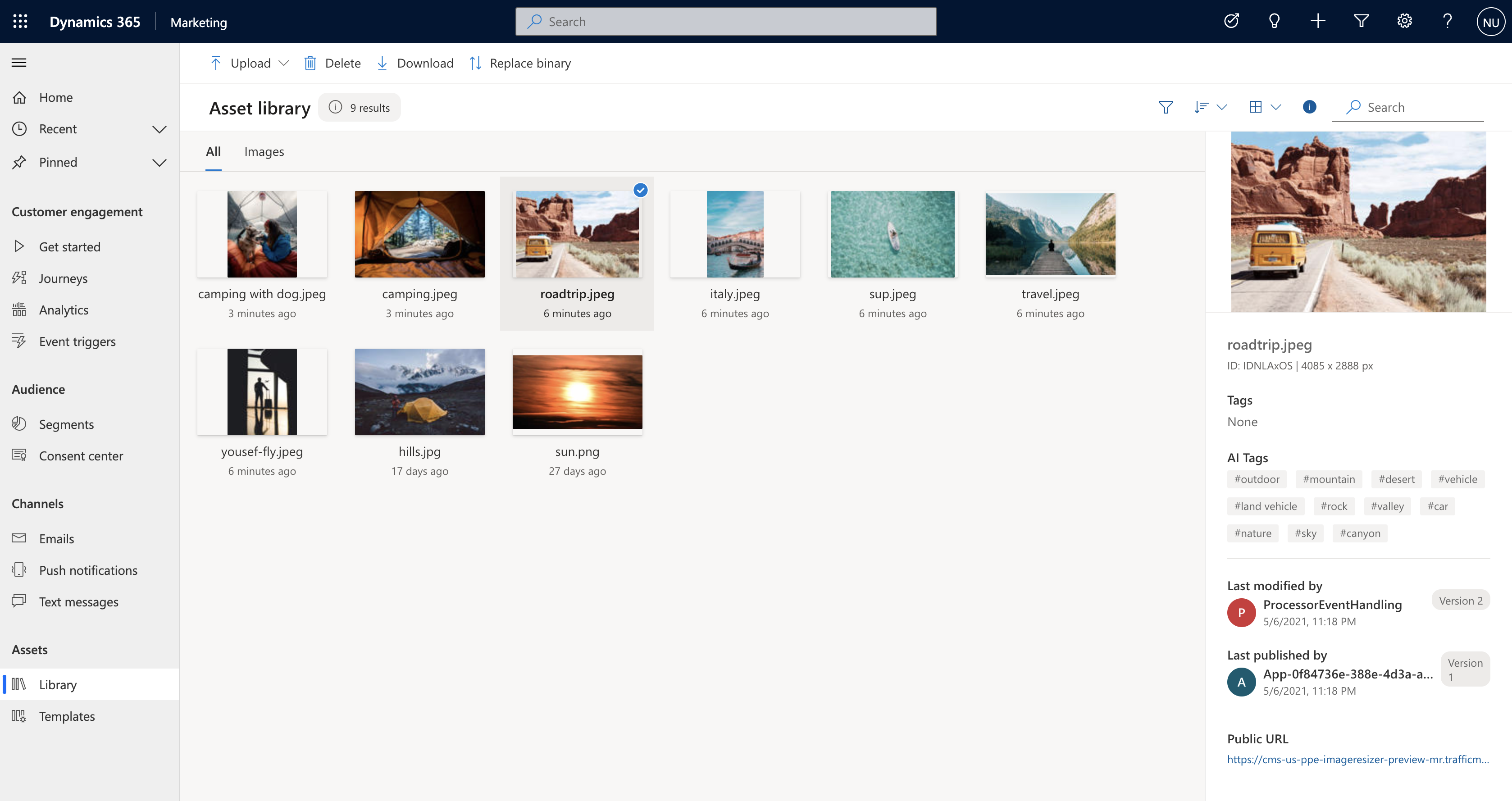 The new centralized Asset library lets you upload files then AI automatically tags them for you