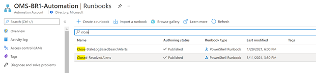 Azure Automation Runbooks