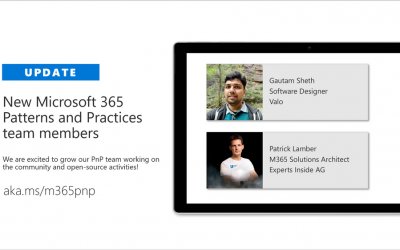 New Microsoft 365 Patterns and Practices (PnP) team members – May 2021